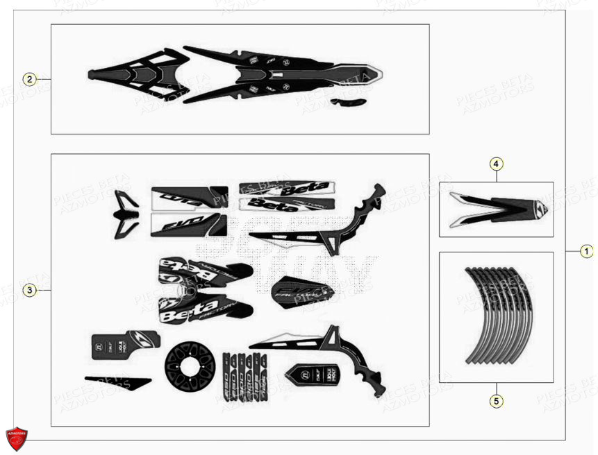 CARENAGES AUTOLLANTS BETA EVO 125 2T FACTORY 2020