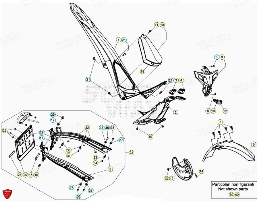 Carenages Reservoir Selle BETA Pièces BETA EVO 2T -125CC- FACTORY - (2020)