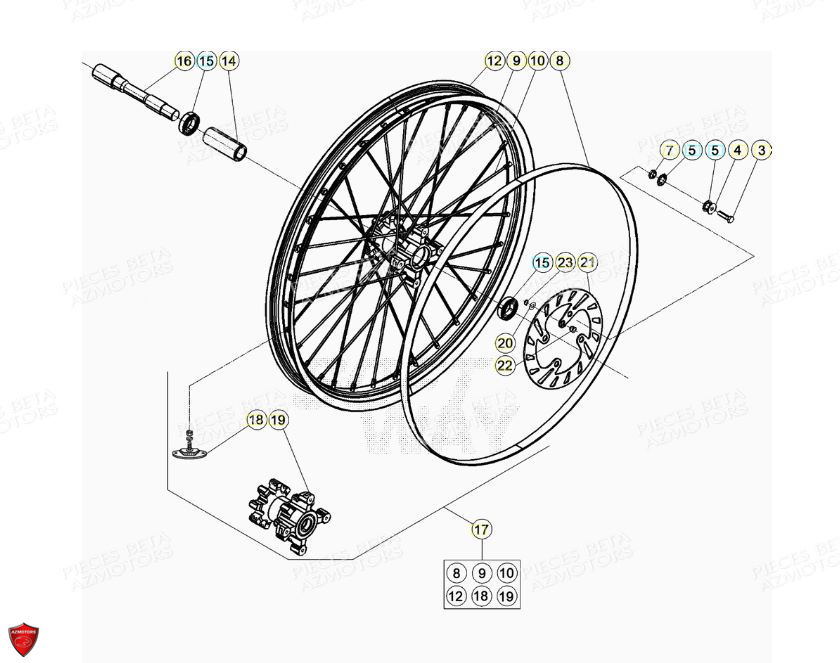 ROUE AVANT BETA EVO 125 2T FACTORY 2020