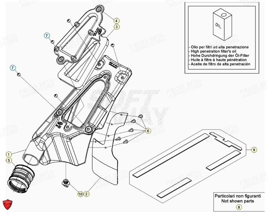 Boitier Du Filtre A Air BETA Pièces BETA EVO 2T -125CC- FACTORY - (2022)