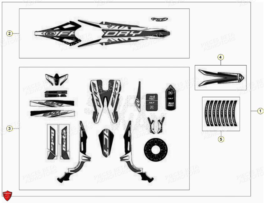 CARENAGES AUTOCOLLANTS BETA EVO 125 2T FACTORY 2022