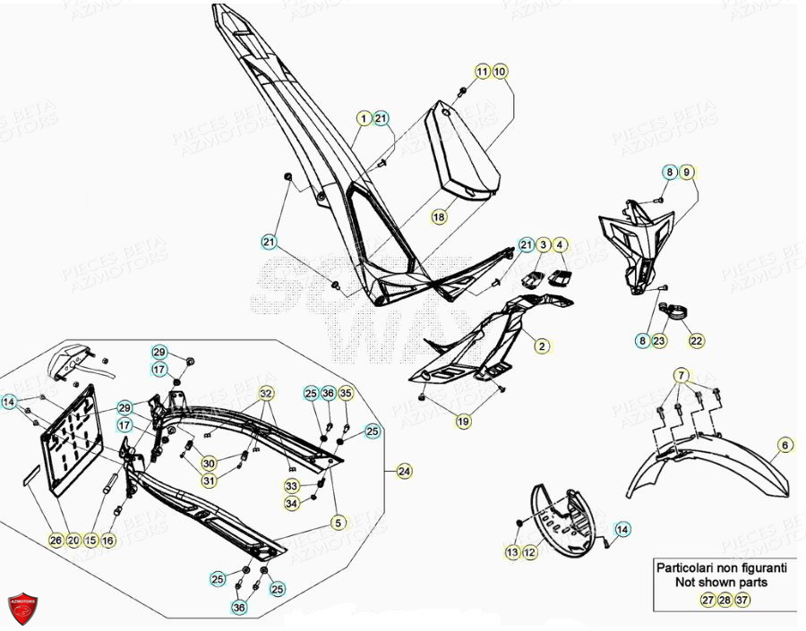 Carenages Reservoir Selle BETA Pièces BETA EVO 2T -125CC- FACTORY - (2022)