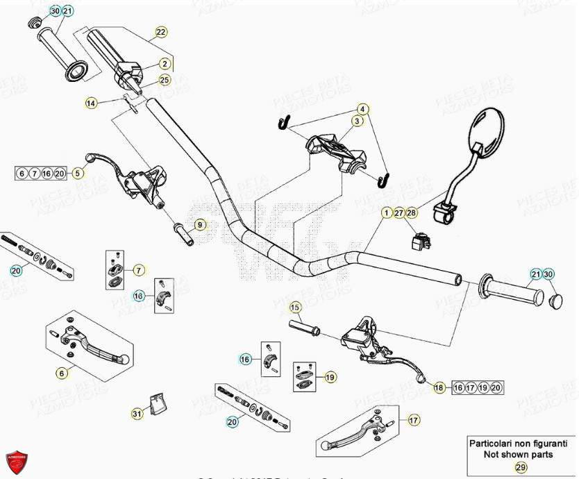 COMMANDES GUIDON BETA EVO 125 2T FACTORY 2022