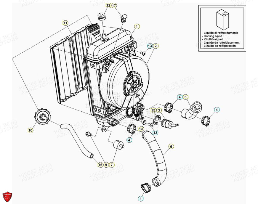 Radiateur BETA Pièces BETA EVO 2T -125CC- FACTORY - (2022)