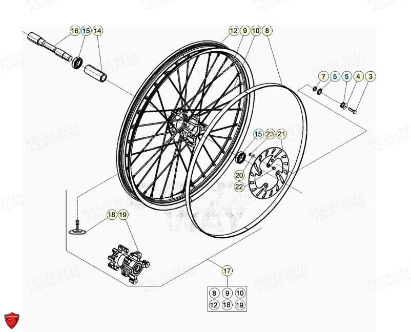 Roue Avant BETA Pièces BETA EVO 2T -125CC- FACTORY - (2022)