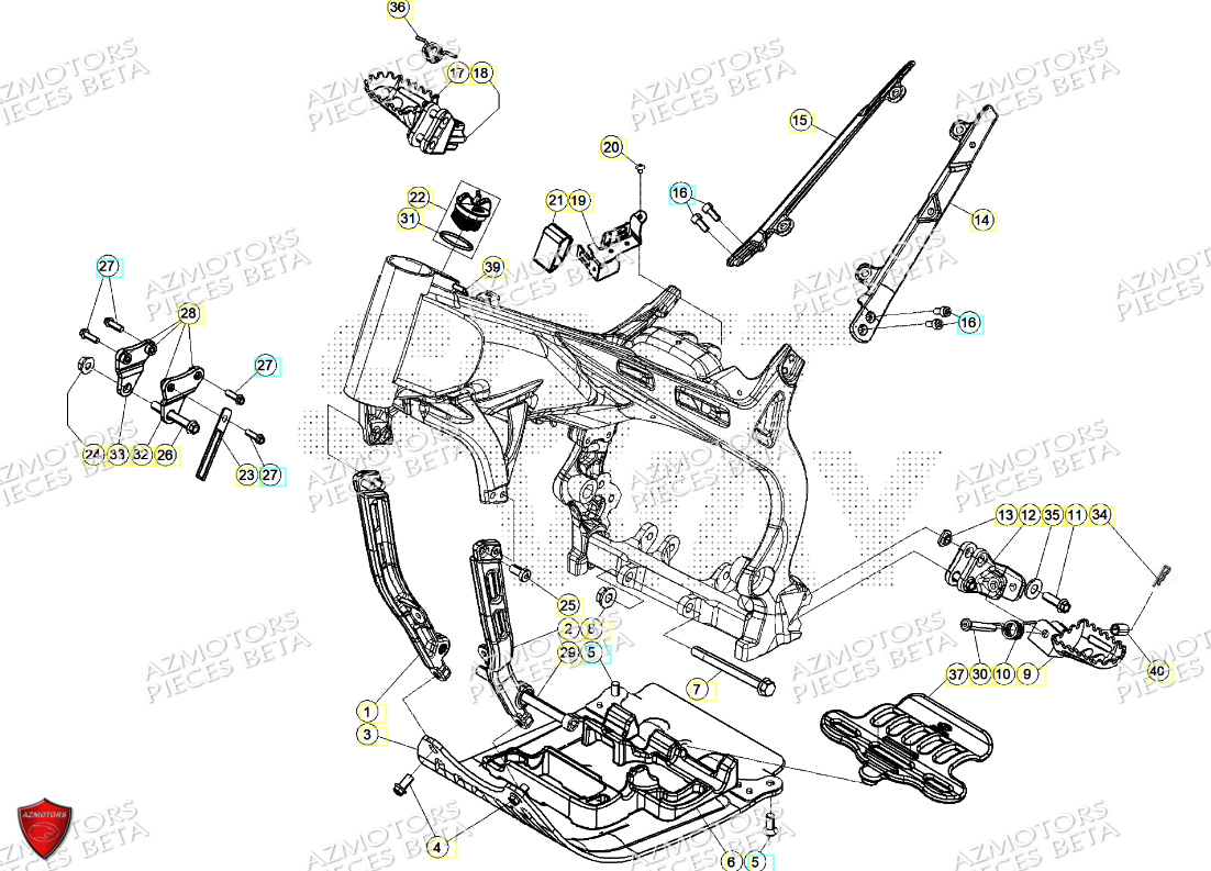 ACCESSOIRES DU CHASSIS BETA EVO 125 2T FACTORY 2024