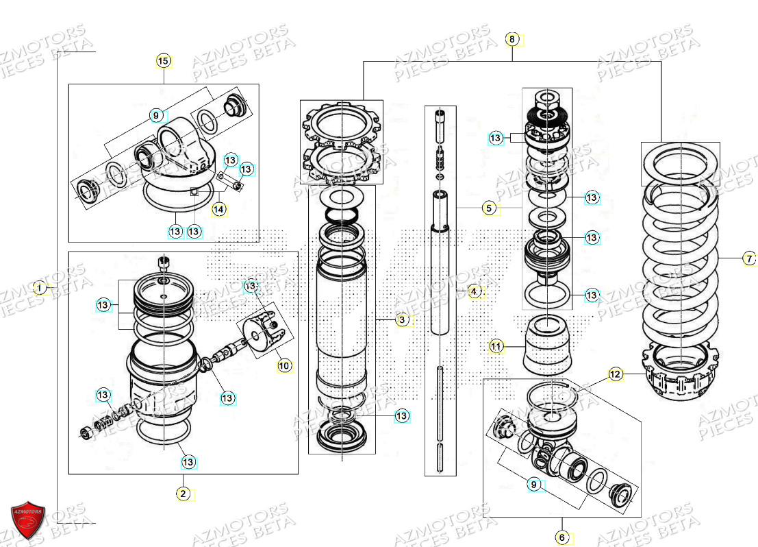 AMORTISSEUR BETA EVO 125 2T FACTORY 2024