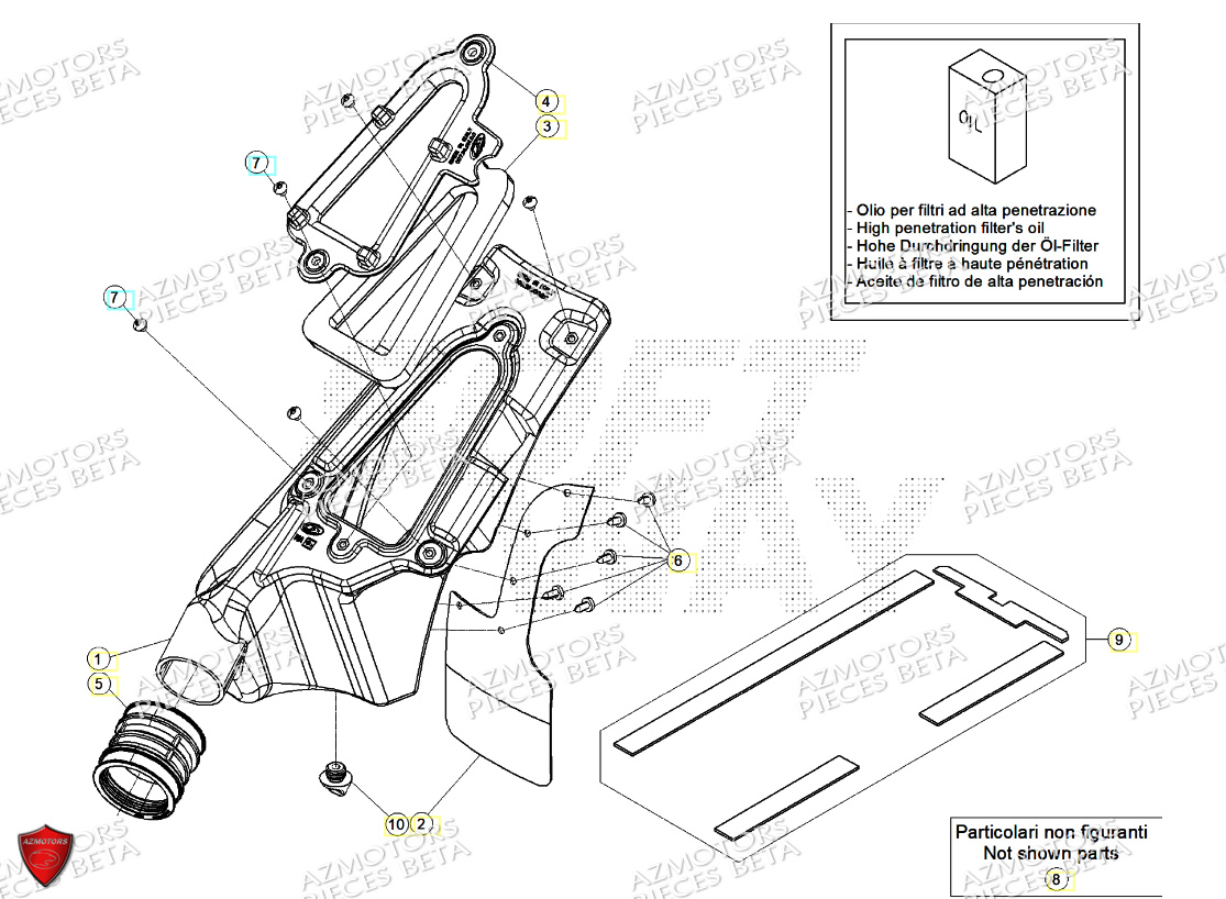 Boitier Du Filtre BETA Pièces Beta TRIAL EVO 125 FACTORY 2T 2024