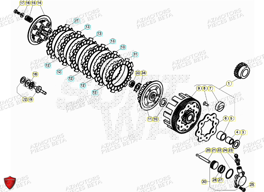 Embrayage BETA Pièces Beta TRIAL EVO 125 FACTORY 2T 2024