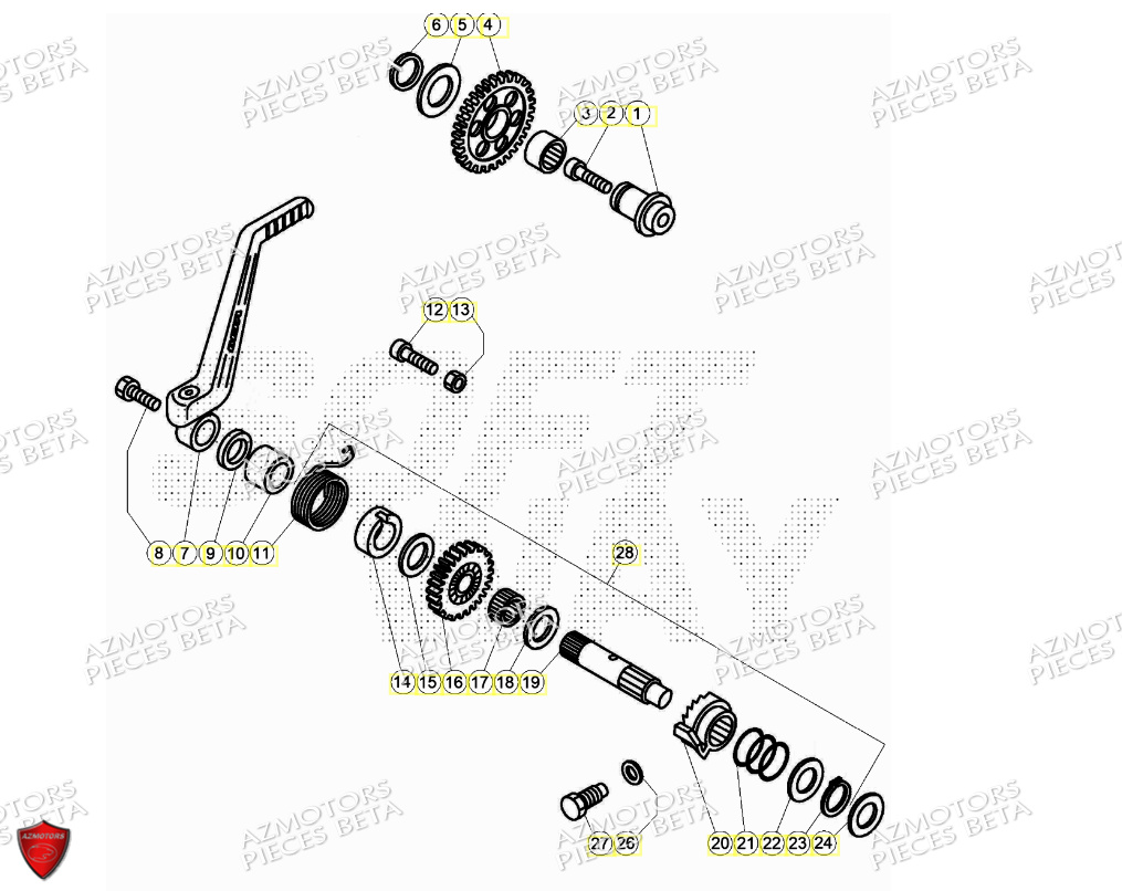 Kick Starter BETA Pièces Beta TRIAL EVO 125 FACTORY 2T 2024