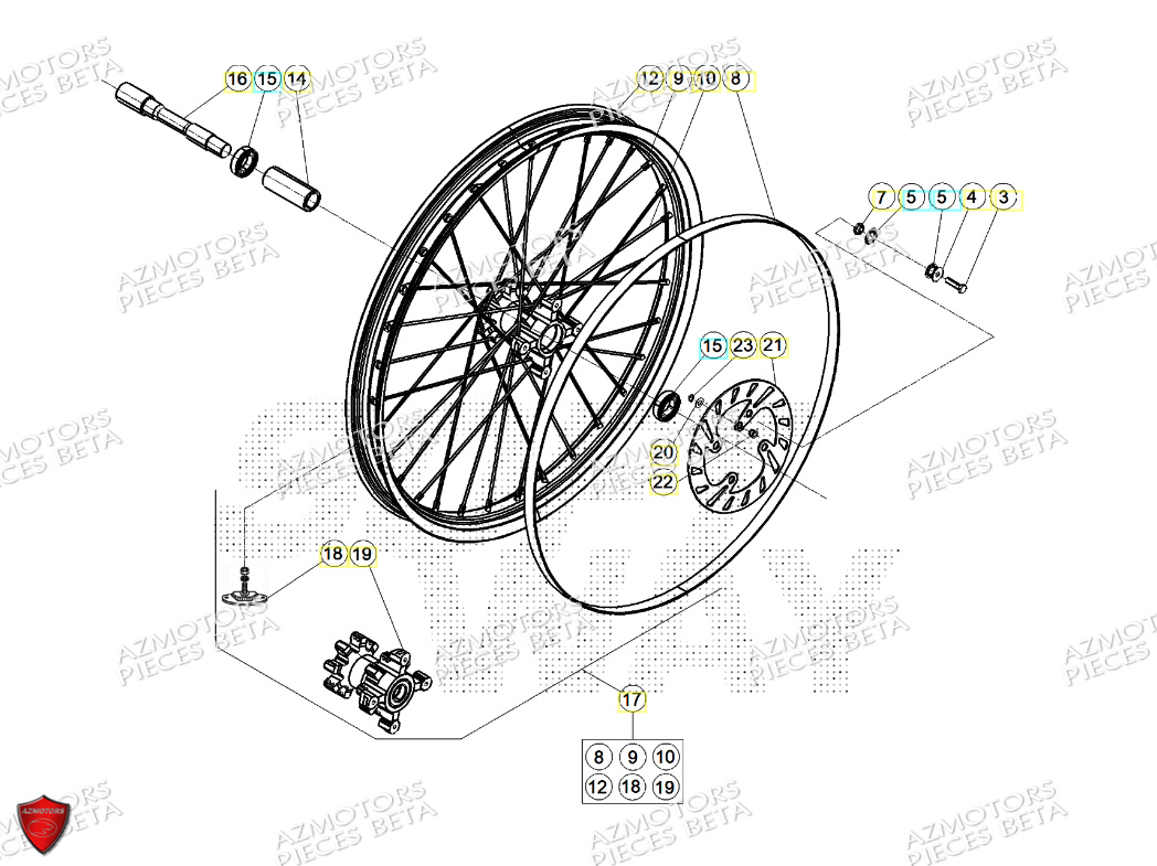 ROUE AVANT BETA EVO 125 2T FACTORY 2024