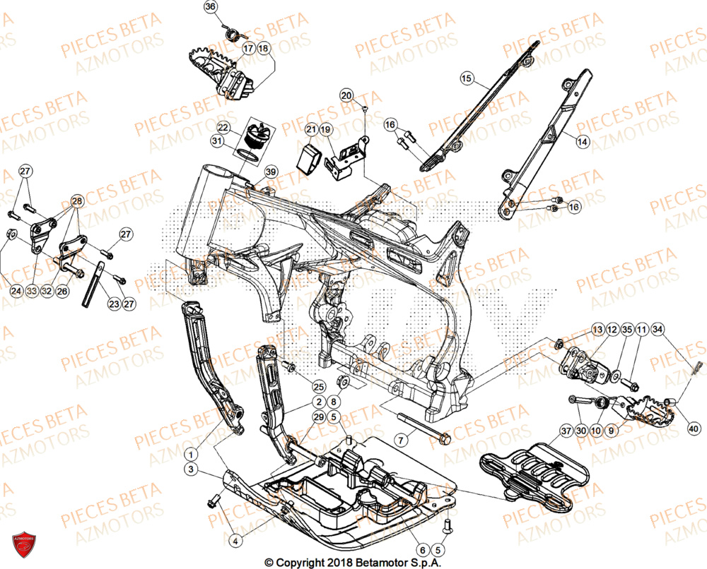 Accessoires Du Chassis BETA Pièces Beta TRIAL EVO 200 FACTORY 2T 2024