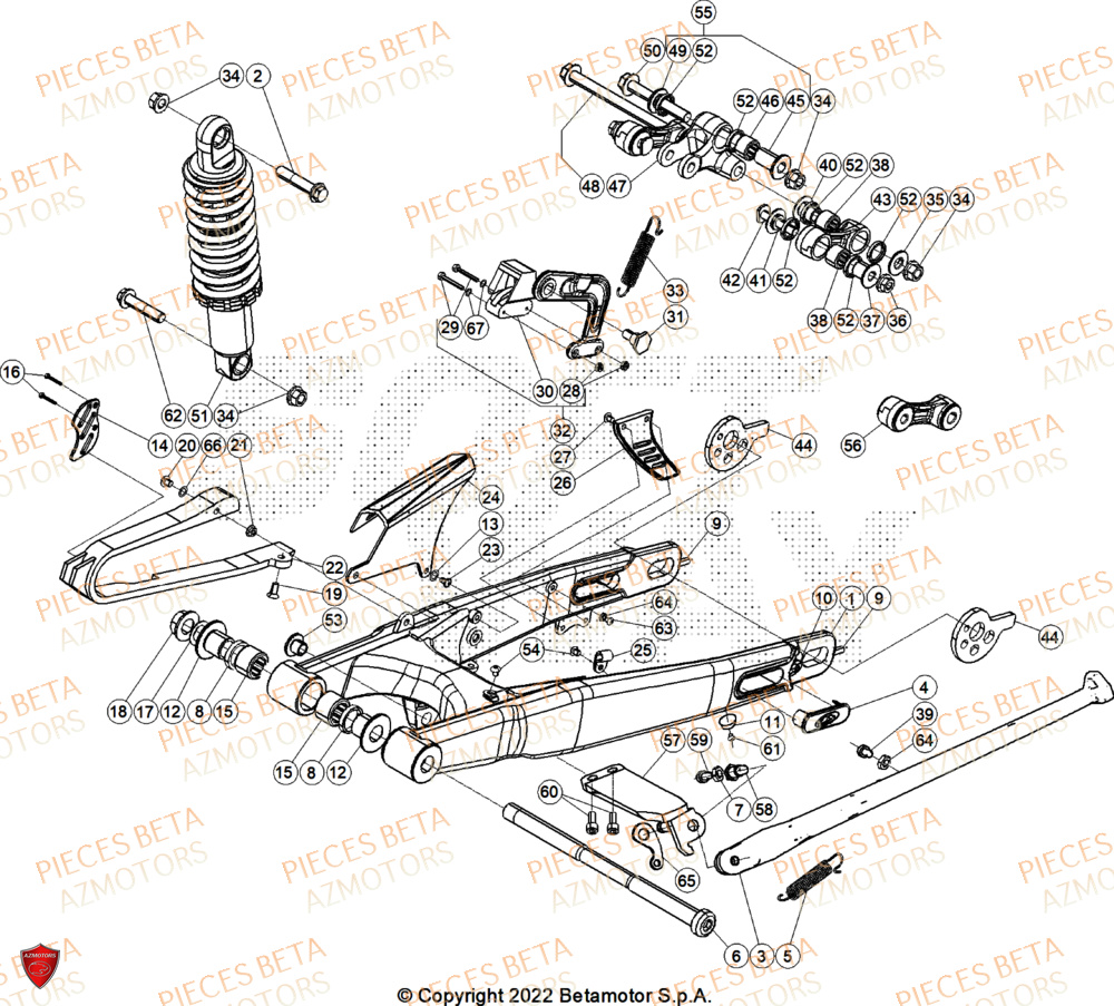 Bras Oscillant BETA Pièces Beta TRIAL EVO 200 FACTORY 2T 2024