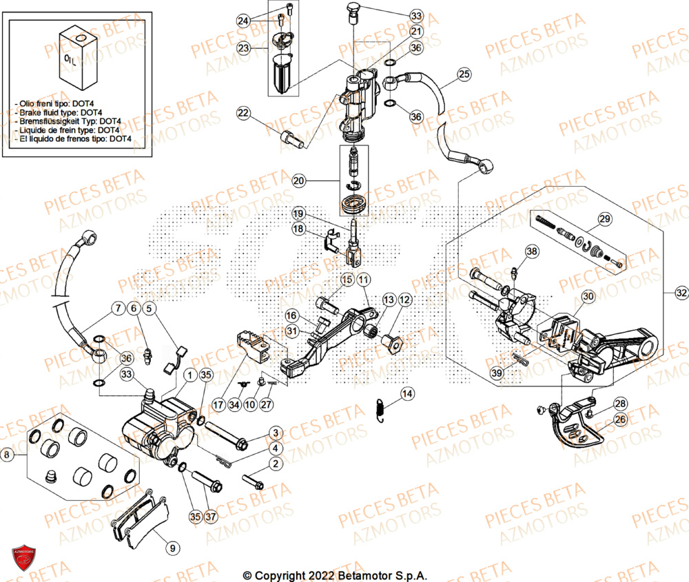 Freins BETA Pièces Beta TRIAL EVO 200 FACTORY 2T 2024