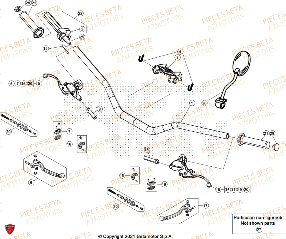 Guidon BETA Pièces Beta TRIAL EVO 200 FACTORY 2T 2024