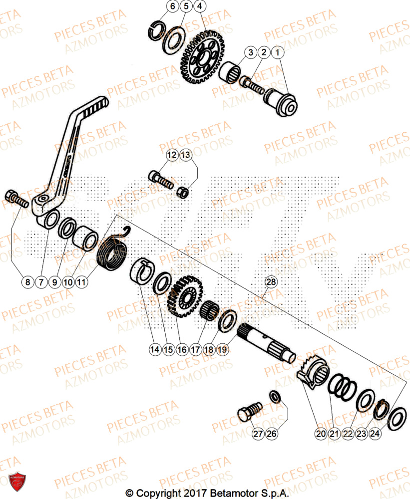 Kick Starter BETA Pièces Beta TRIAL EVO 200 FACTORY 2T 2024