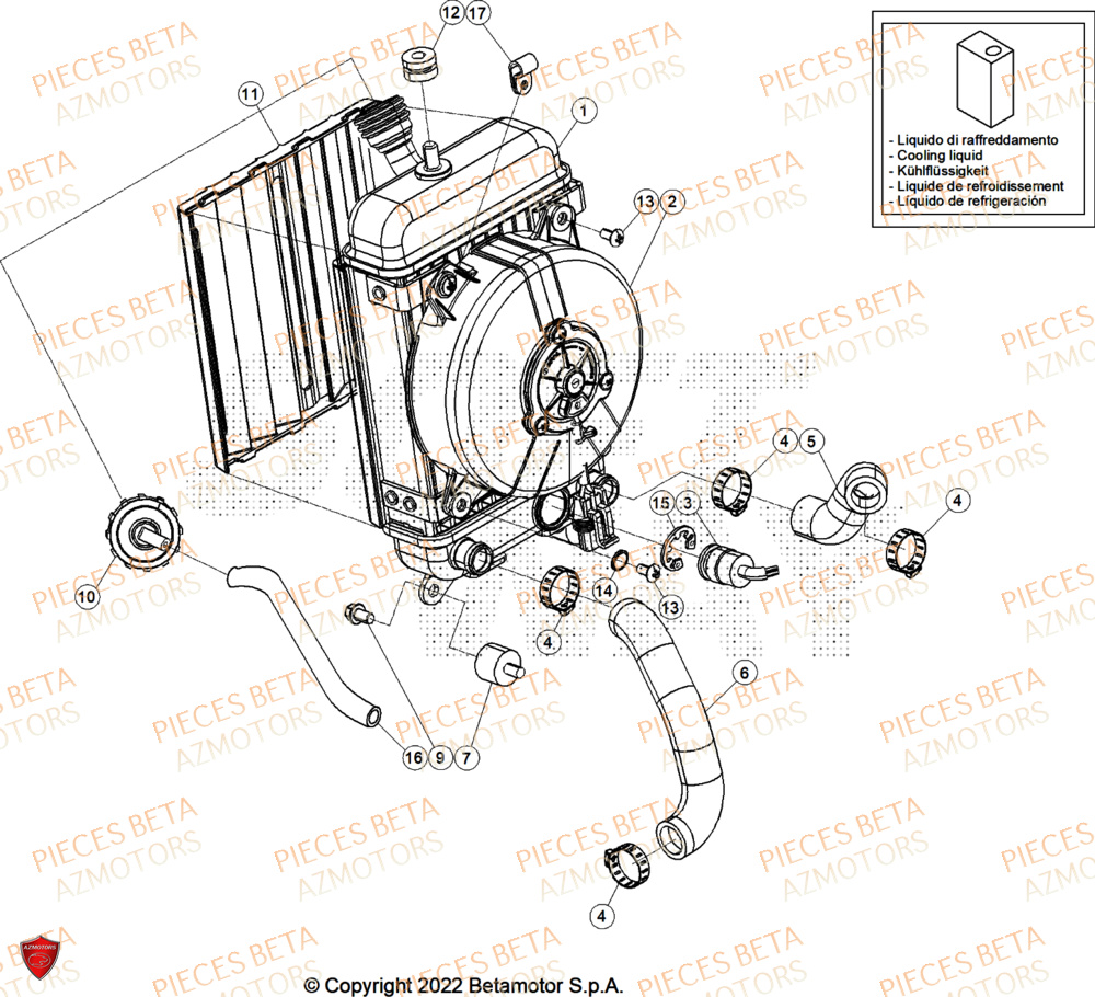 Radiateur BETA Pièces Beta TRIAL EVO 200 FACTORY 2T 2024