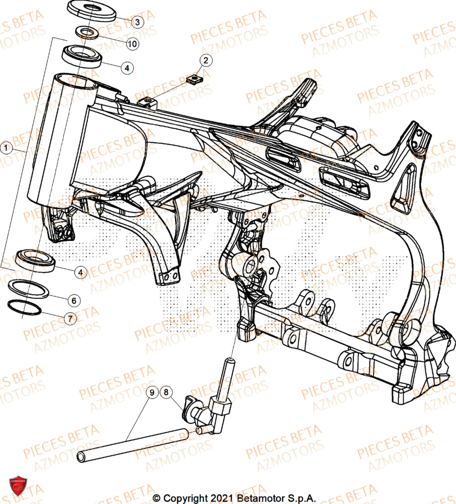 Chassis BETA Pièces Beta TRIAL EVO 250 FACTORY 2T 2024