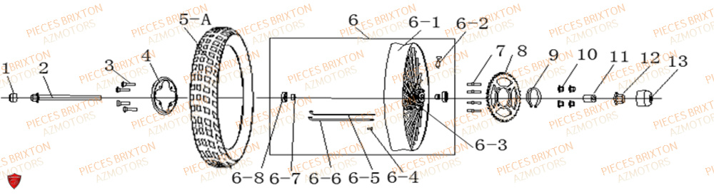 Roue Arriere BRIXTON Pièces Brixton FELSBERG 125 X