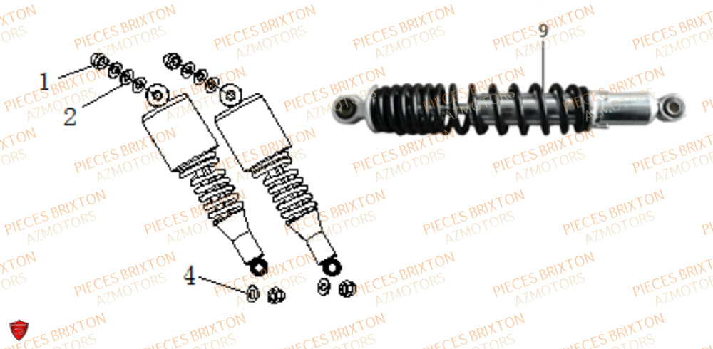 Amortisseur Arriere BRIXTON Pièces Brixton FELSBERG 125 XC EURO 4