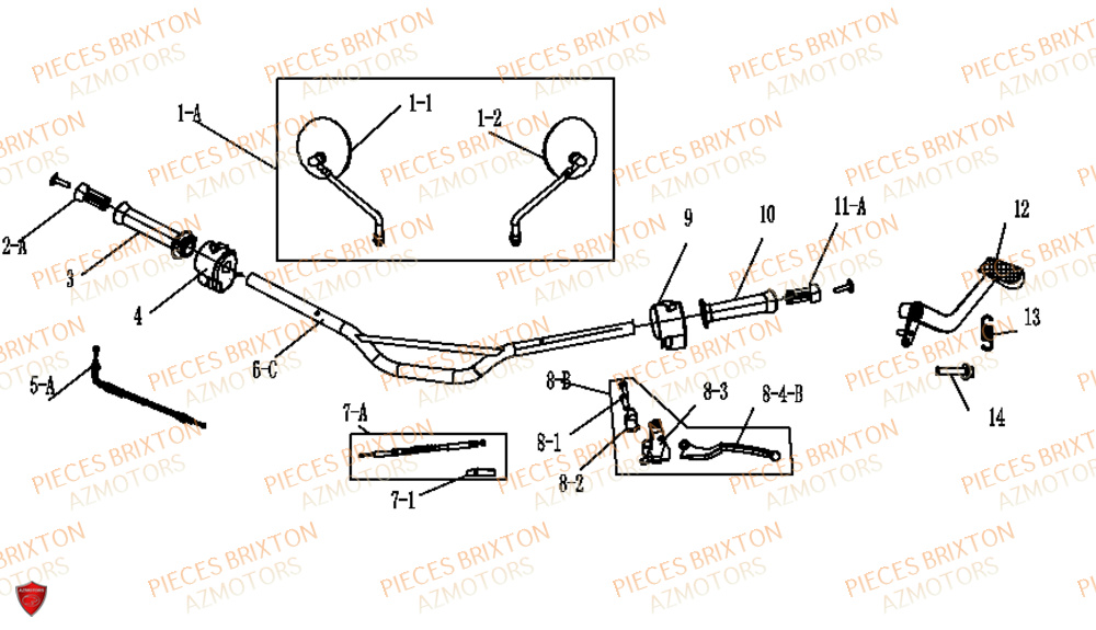 Guidon BRIXTON Pièces Brixton FELSBERG 125 XC EURO 4