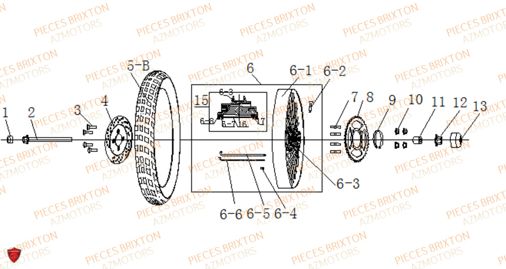 Roue Arriere BRIXTON Pièces Brixton FELSBERG 125 XC EURO 4