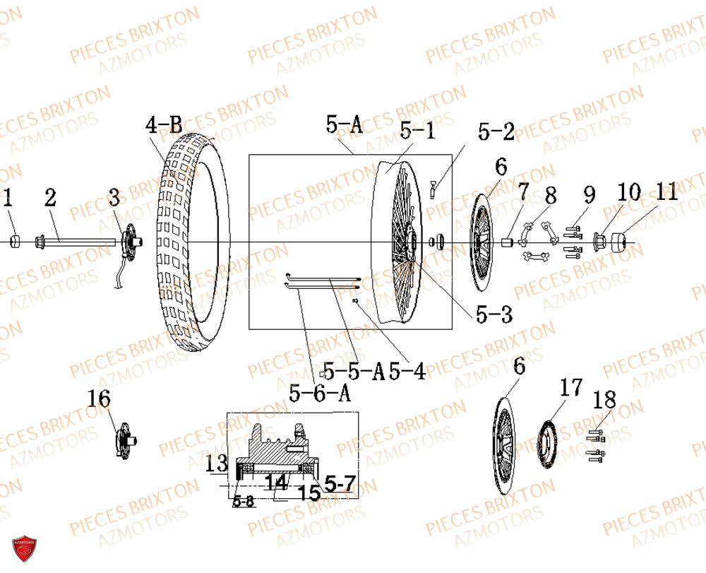 Roue Avant BRIXTON Pièces Brixton FELSBERG 125 XC EURO 4