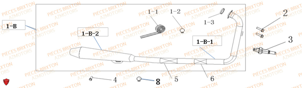 Silencieux BRIXTON Pièces Brixton FELSBERG 125 XC EURO 4