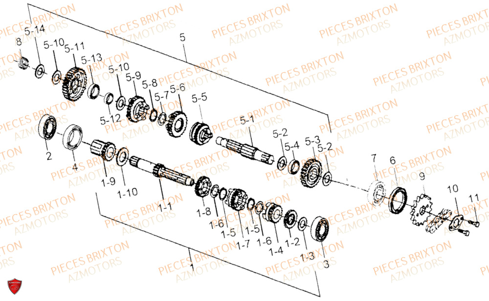 Systeme Transmission BRIXTON Pièces Brixton FELSBERG 125 XC EURO 4