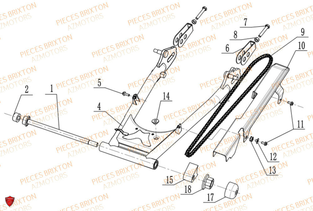 BRAS OSCILLANT BRIXTON FELSBERG 125 XC EU5