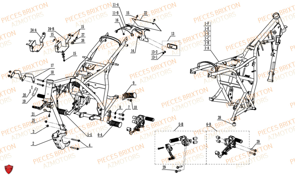 Cadre BRIXTON Pièces Brixton FELSBERG 125 XC EURO 5