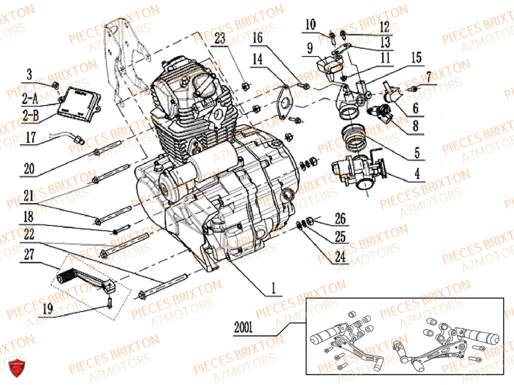 FIXATION MOTEUR BRIXTON FELSBERG 125 XC EU5