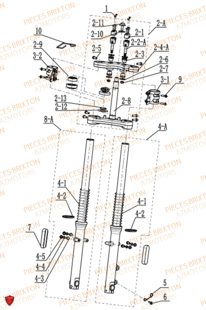 Fourche BRIXTON Pièces Brixton FELSBERG 125 XC EURO 5