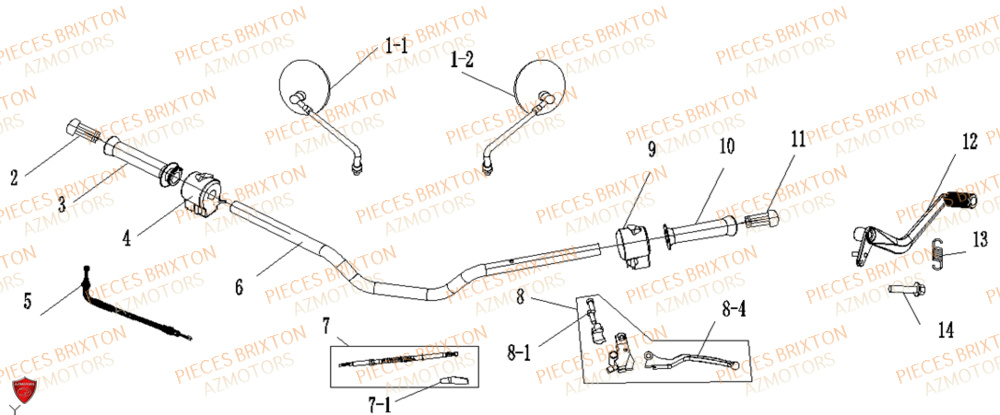 Guidon BRIXTON Pièces Brixton FELSBERG 125 XC EURO 5