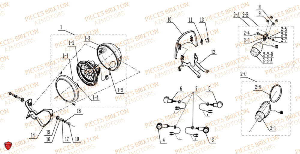 LAMPE FRONTALE BRIXTON FELSBERG 125 XC EU5