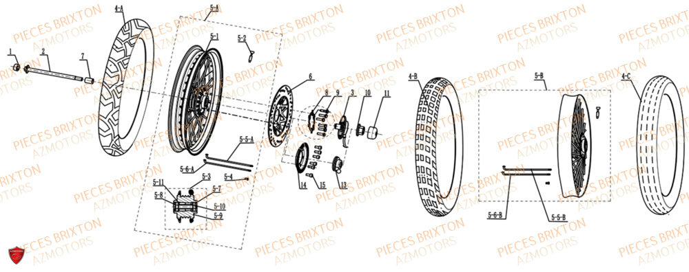 Roue Avant BRIXTON Pièces Brixton FELSBERG 125 XC EURO 5