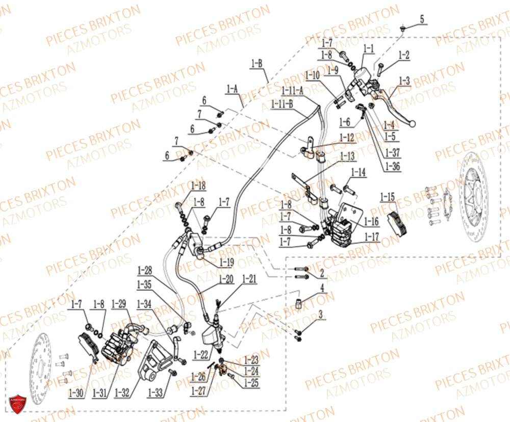 SYSTEME DE FREINAGE BRIXTON FELSBERG 125 XC EU5