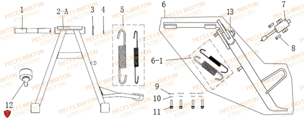 BEQUILLE CENTRALE BEQUILLE LATERALE BRIXTON FELSBERG BX 125 X