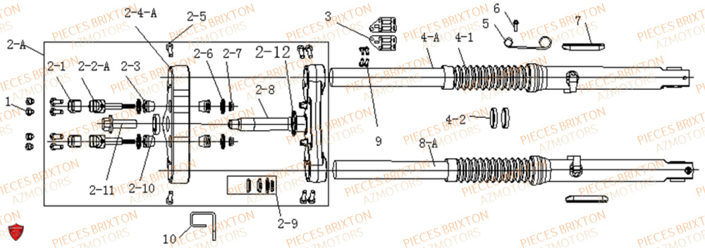 Fourche BRIXTON Pièces Brixton FELSBERG BX 125 X