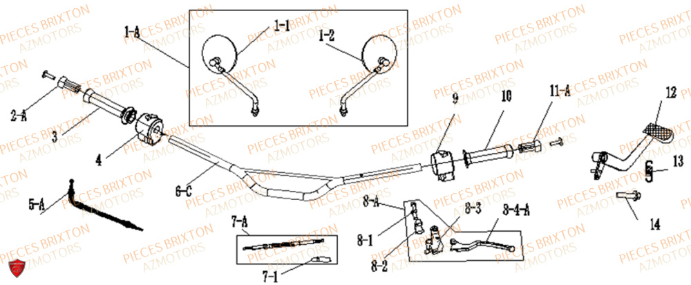 Guidon BRIXTON Pièces Brixton FELSBERG BX 125 X