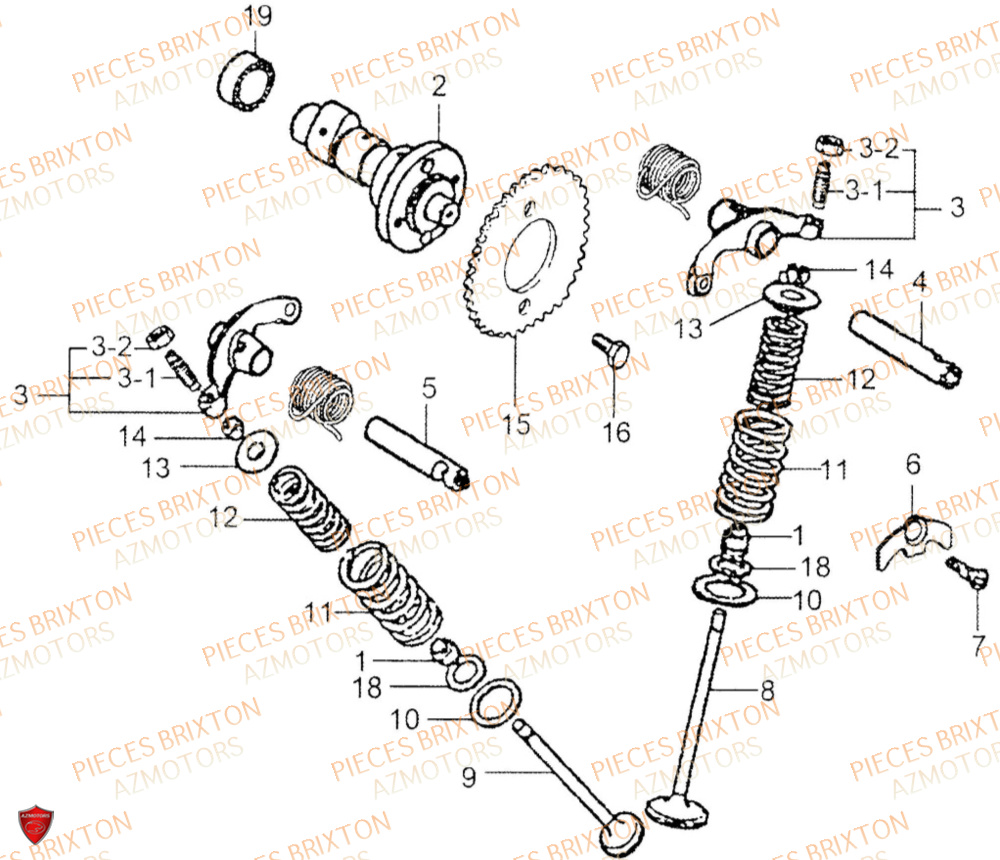 Arbre A Cames BRIXTON Pièces Brixton FELSBERG BX 125 X ABS EURO 4