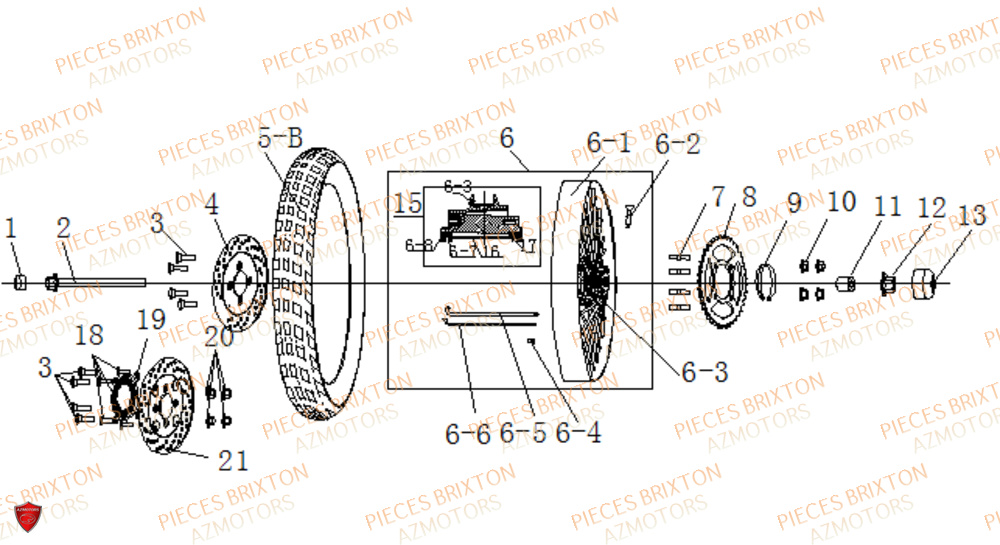 Roue Arriere BRIXTON Pièces Brixton FELSBERG BX 125 X ABS EURO 4