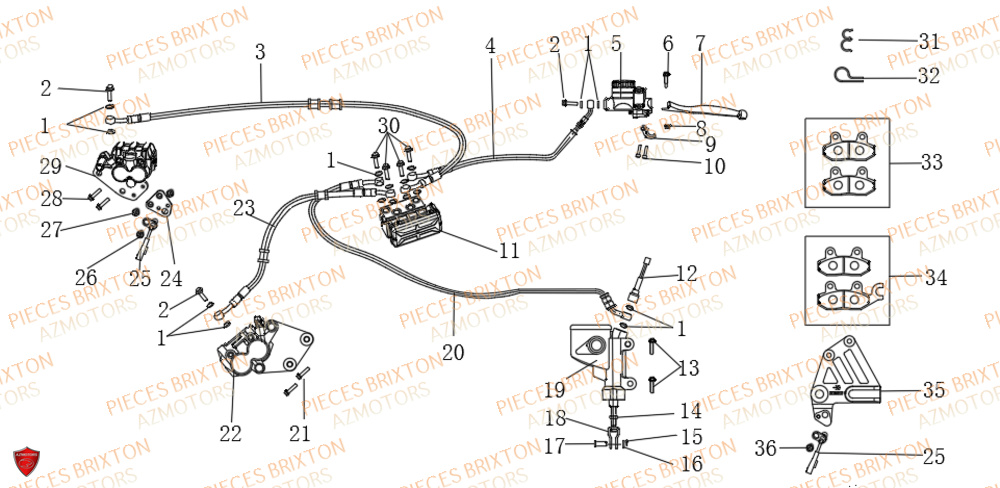 SYSTEME DE FREINAGE BRIXTON FELSBERG BX 125 X ABS EU4