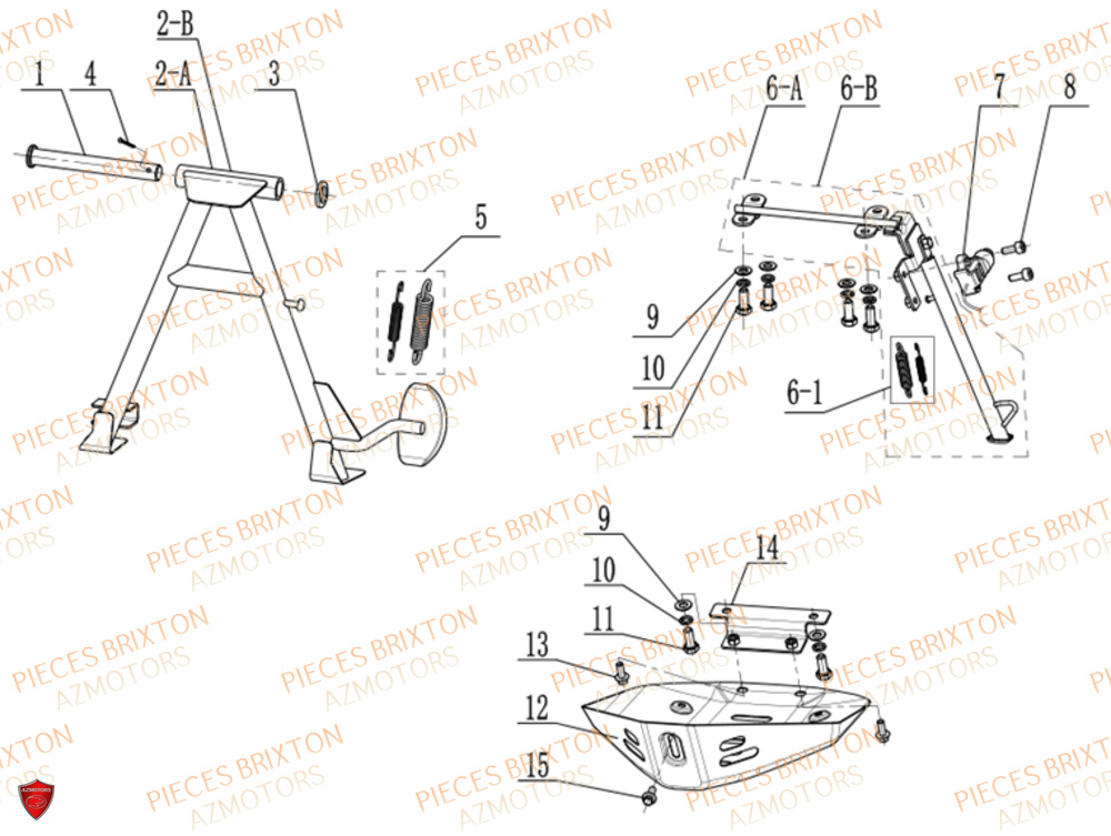 BEQUILLE CENTRALE BEQUILLE LATERALE BRIXTON FELSBERG BX 125 X ABS EU5