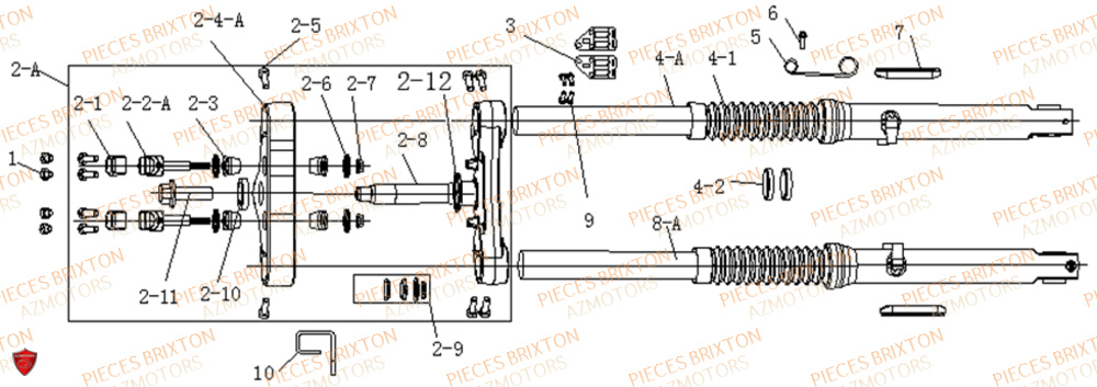 Fourche BRIXTON Pièces Brixton FELSBERG BX 125 X AVANT 2018