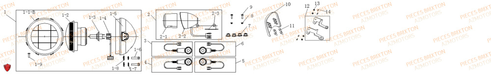 Systeme D Eclairage BRIXTON Pièces Brixton FELSBERG BX 125 X AVANT 2018