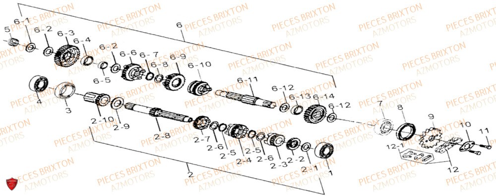 Systeme Transmission BRIXTON Pièces Brixton FELSBERG BX 125 X AVANT 2018