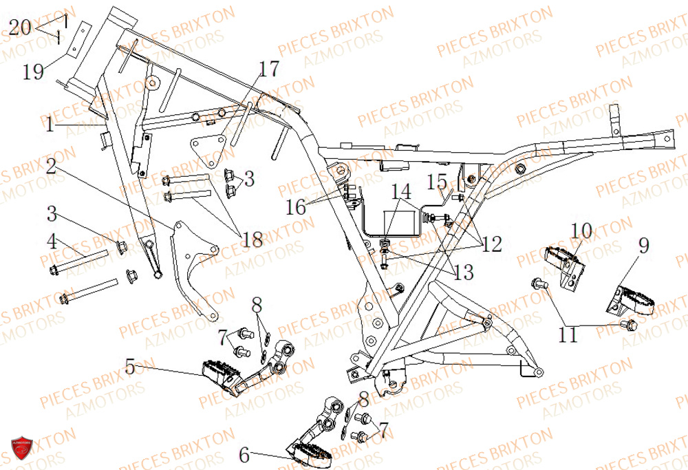 Cadre BRIXTON Pièces Brixton FELSBERG GLANVILLE 250 X EURO 4