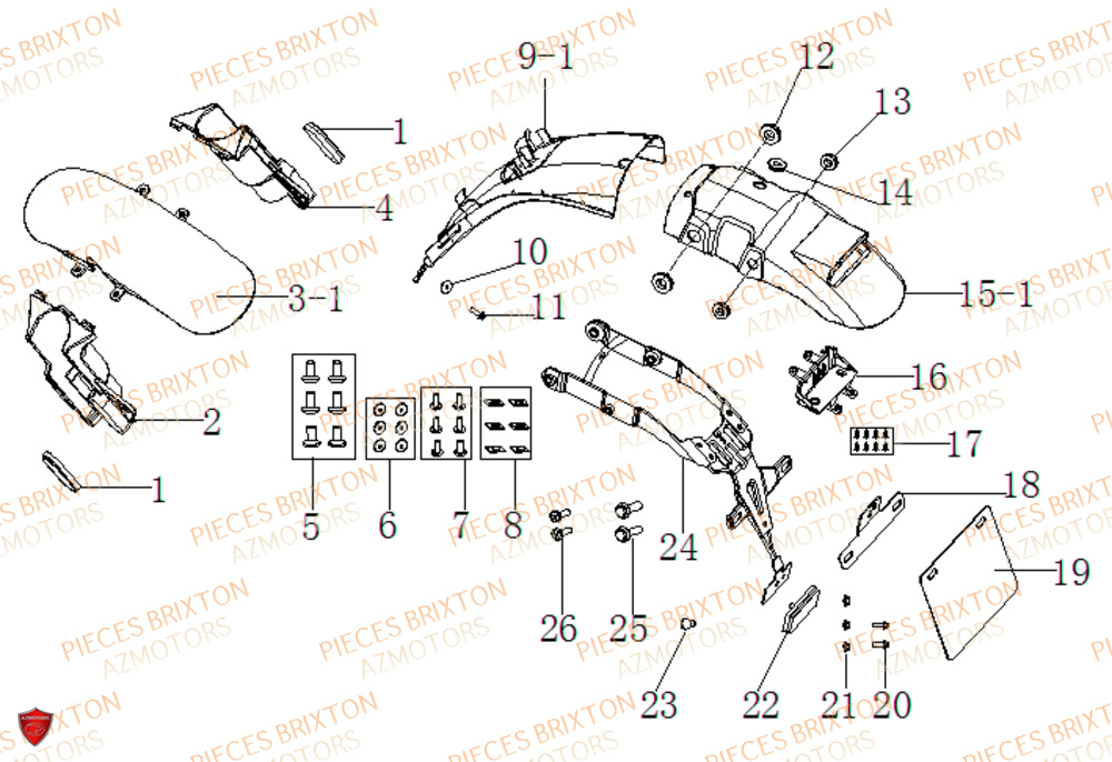 Garde Boue Avant BRIXTON Pièces Brixton FELSBERG GLANVILLE 250 X EURO 4