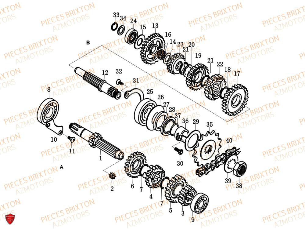 Systeme Transmission BRIXTON Pièces Brixton FELSBERG GLANVILLE 250 X EURO 4